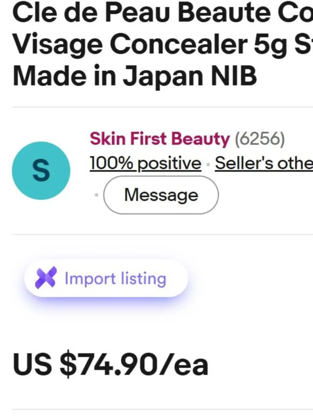 Cle de Peau Beaute Correcteur Visage Concealer 5g Stick ALMOND Made in Japan